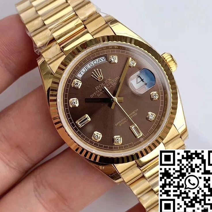 M128238-0022 Gold Yellow EW Gray Rolex Dial Factory Day-Date 0415